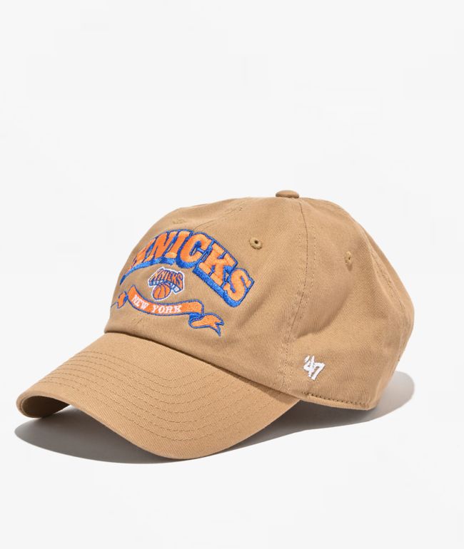 47 Brand Clean Up New York Knicks Beige Strapback Hat - 47 Brand