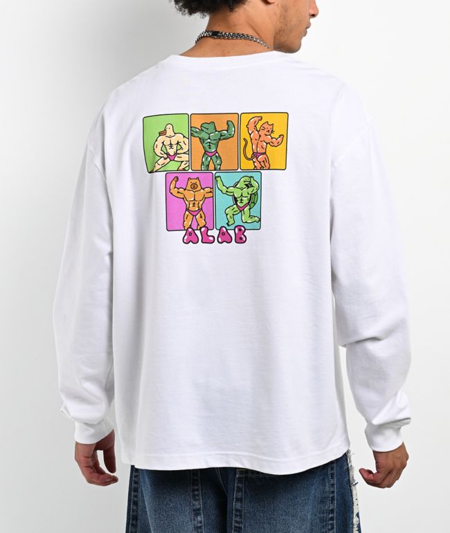 A.LAB Hit The Gym White Long Sleeve T-Shirt - A.LAB