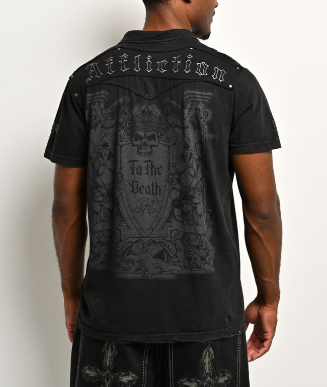 Affliction x Rogue Scribe Black Polo T-Shirt - Affliction