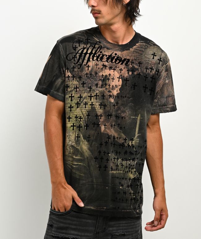 Affliction x Rogue Dagger Black Wash T-Shirt - Affliction