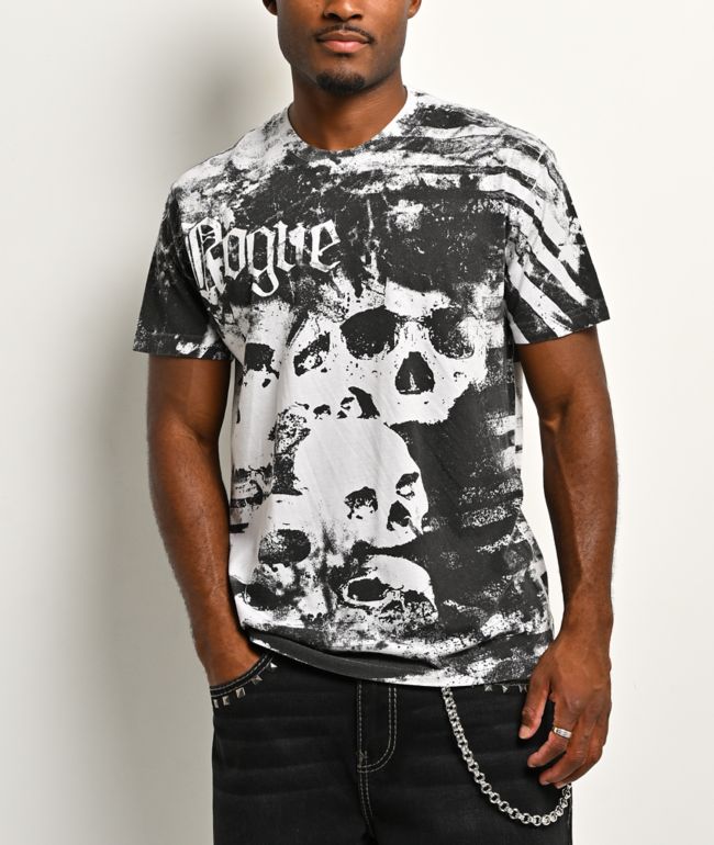 Affliction x Rogue Striped White T-Shirt - Affliction