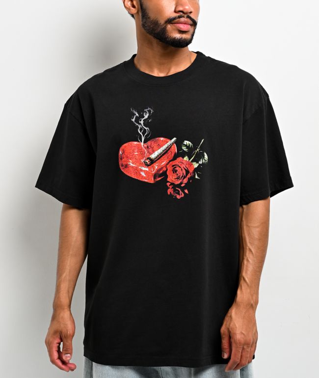 Popular Demand Burning Rose Black T-Shirt - Popular Demand