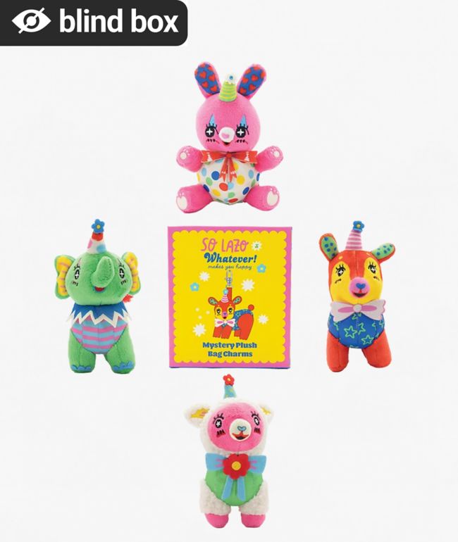 Whatever! x So Lazo Party Animals Plush Bag Charm Blind Box - 