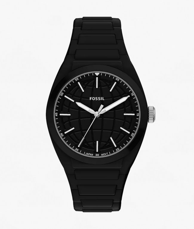 Fossil Everett Silicone Black Analog Watch - Fossil