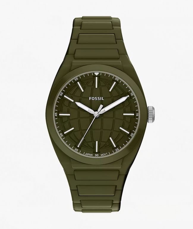 Fossil Everett Scilicone Olive Analog Watch - Fossil