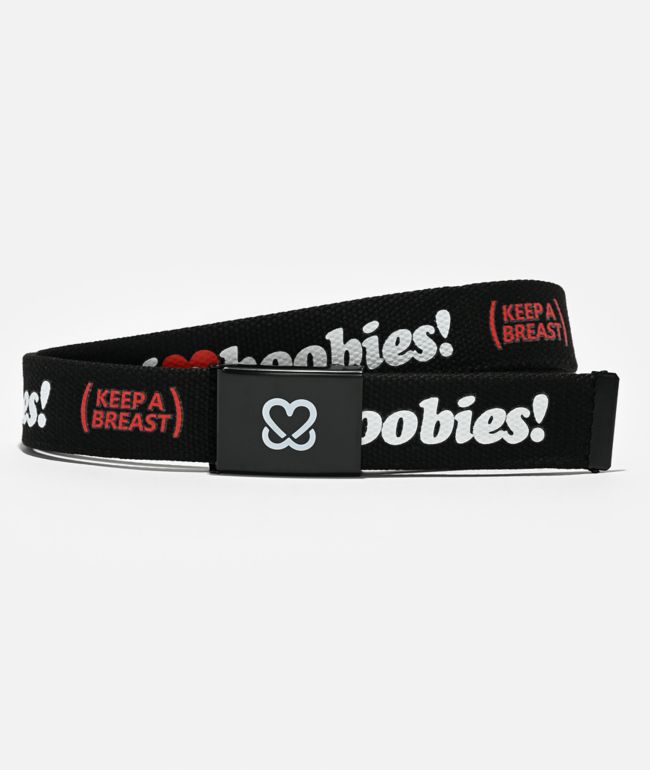 Keep A Breast Foundation I Heart Boobies Volcano Black Web Belt - Keep A Breast Foundation