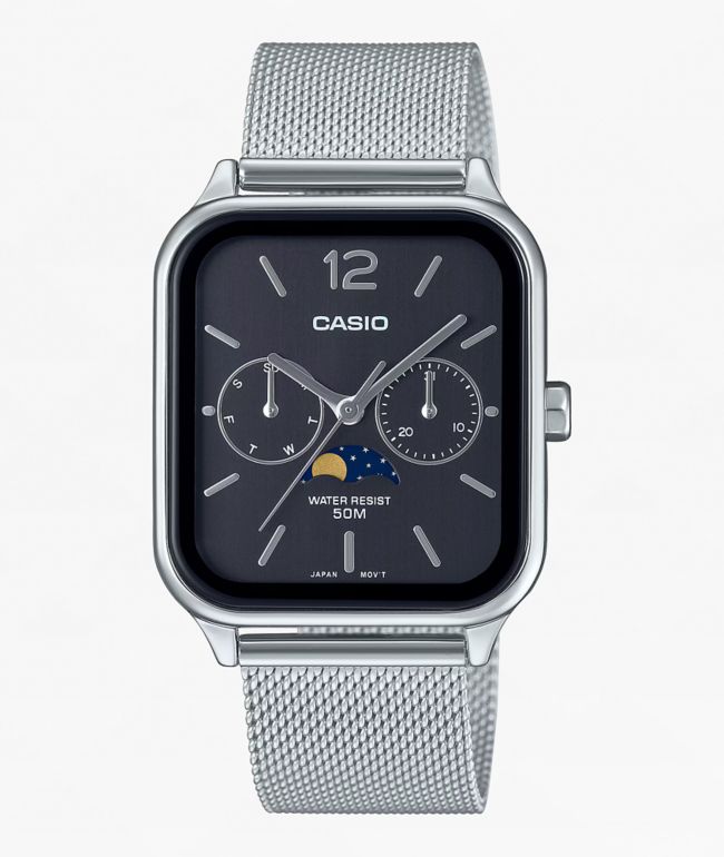Casio MTPM305MC-1AV Silver Lunar Analog Watch - Casio
