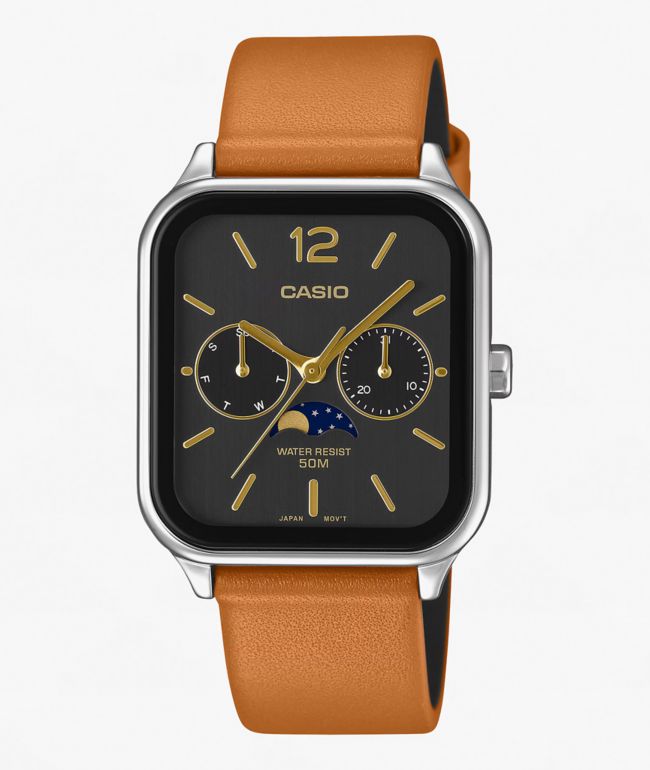 Casio MTPM305LC-1AVCF Lunar Silver, Black & Brown Analog Watch - Casio