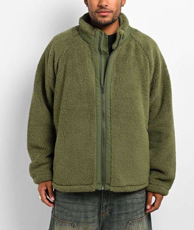 Shaka Wear 2.0 Green Sherpa Jacket - Shaka Wear