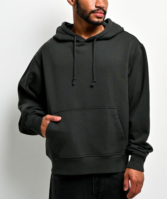 ITA Fractal New Black Wash Crop Hoodie - ITA