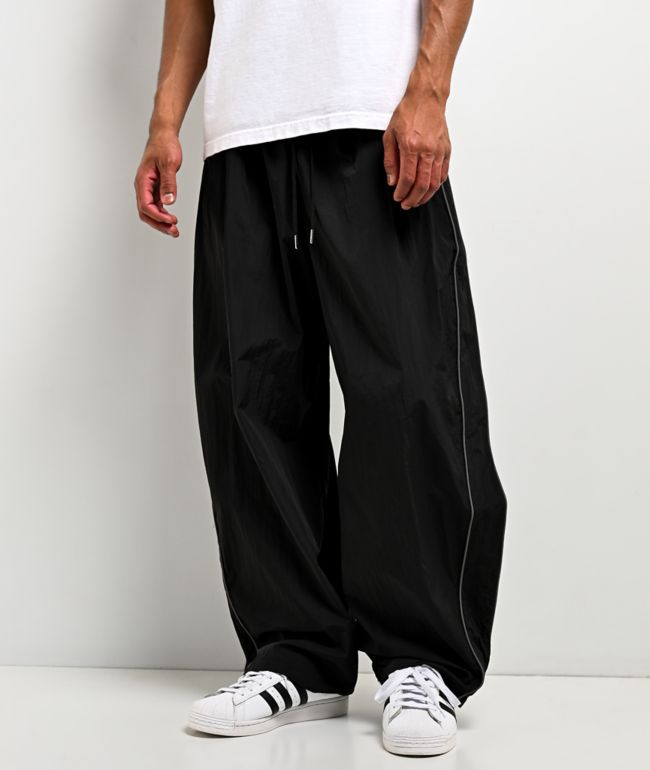 Shaka Wear Wind Opps Reflective Black Trackpants - Shaka Wear