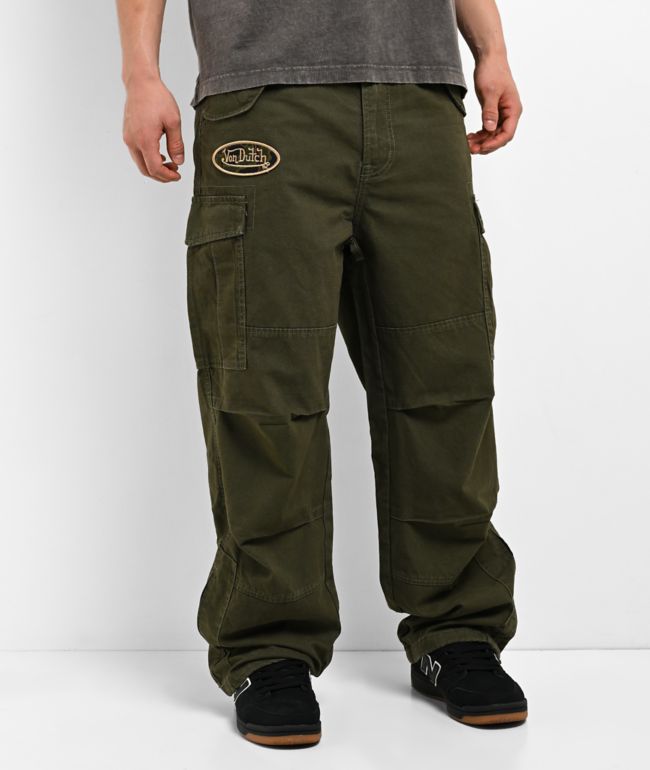 Von Dutch Commander Green Cargo Pants - Von Dutch
