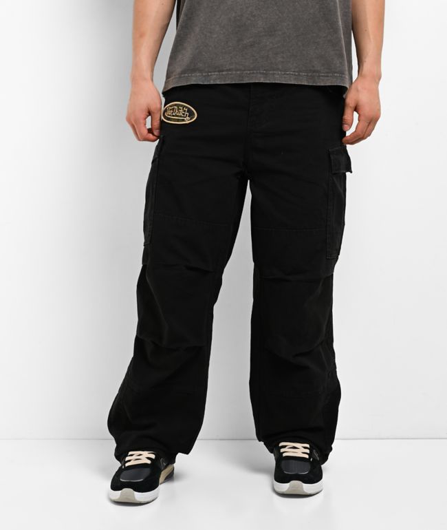 Von Dutch Commander Black Cargo Pants - Von Dutch