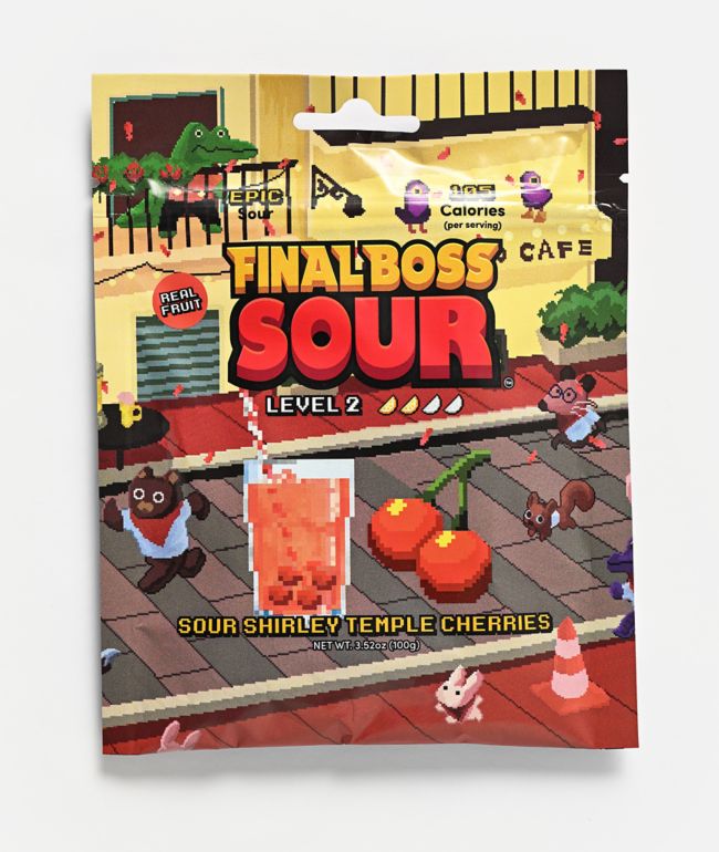 Final Boss Sour Level 2 Shirley Temple Cherries Fruit Candy - Final Boss Sour