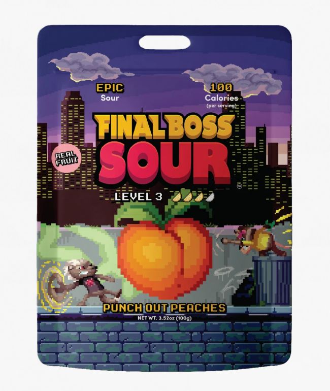 Final Boss Sour Level 3 Punch-Out Peach Fruit Candy - Final Boss Sour