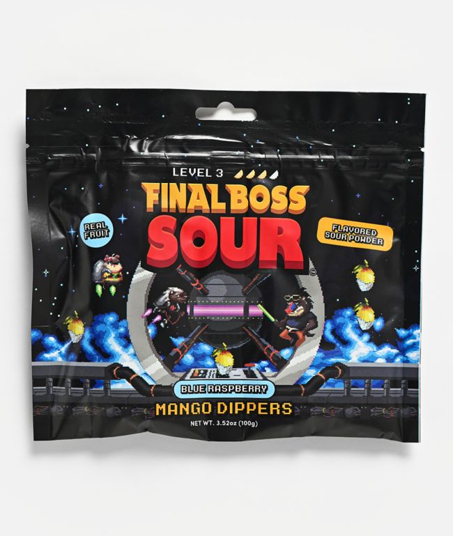 Final Boss Sour Level 3 Blue Raspberry Mango Dippers Fruit Candy - Final Boss Sour