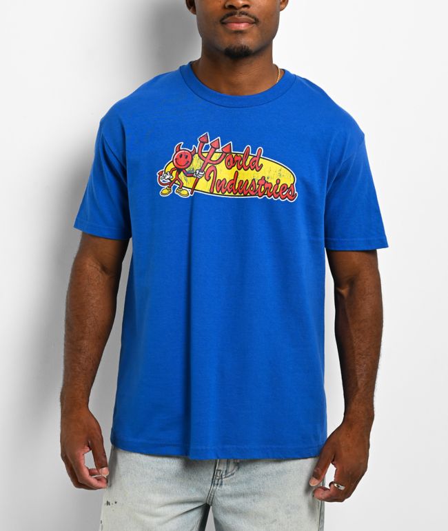 World Industries Oval World Corp Blue T-Shirt - World Industries