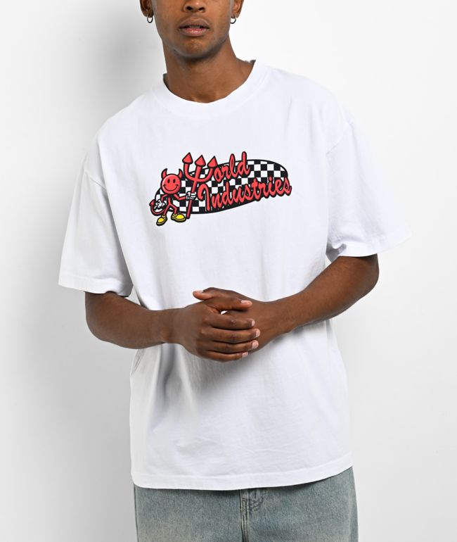 World Industries Oval Checkerboard White T-Shirt - World Industries