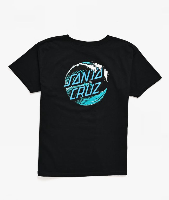 Santa Cruz Kid's Wave Dot Black T-Shirt - Santa Cruz Skate