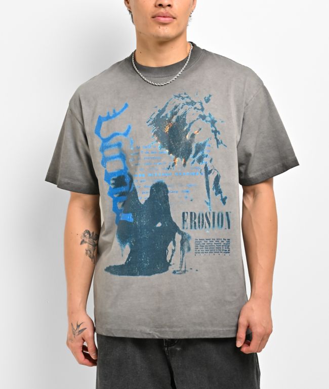 Vitriol Blurry Grunge Charcoal Oil Wash T-Shirt - Vitriol