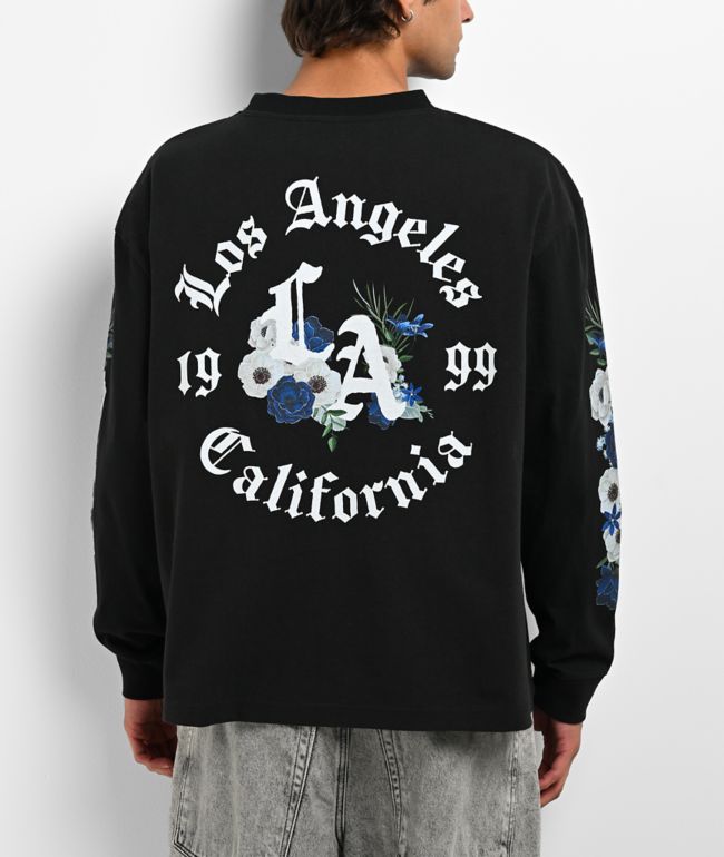 Empyre LA Floral Black Long Sleeve Boxy T-Shirt - Empyre