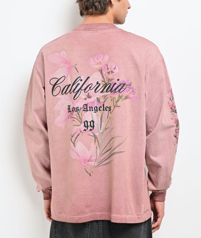 Empyre LA Floral Blush Pink Wash Long Sleeve T-Shirt - Empyre