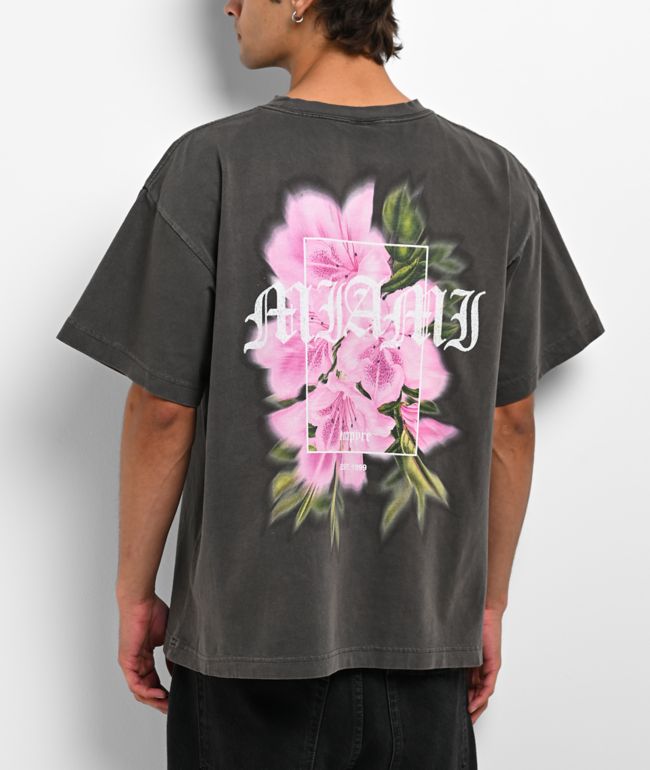 Empyre Miami Lilies Vintage Grey T-Shirt - Empyre