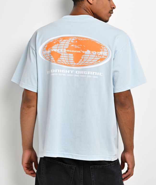 Midnight Organic Worldwide Organic Light Blue T-Shirt - Midnight Organic