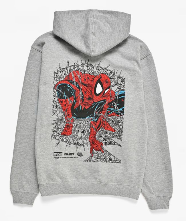 HUF x Marvel Spider-Man Kid's Arachknight Grey Zip Hoodie  - HUF