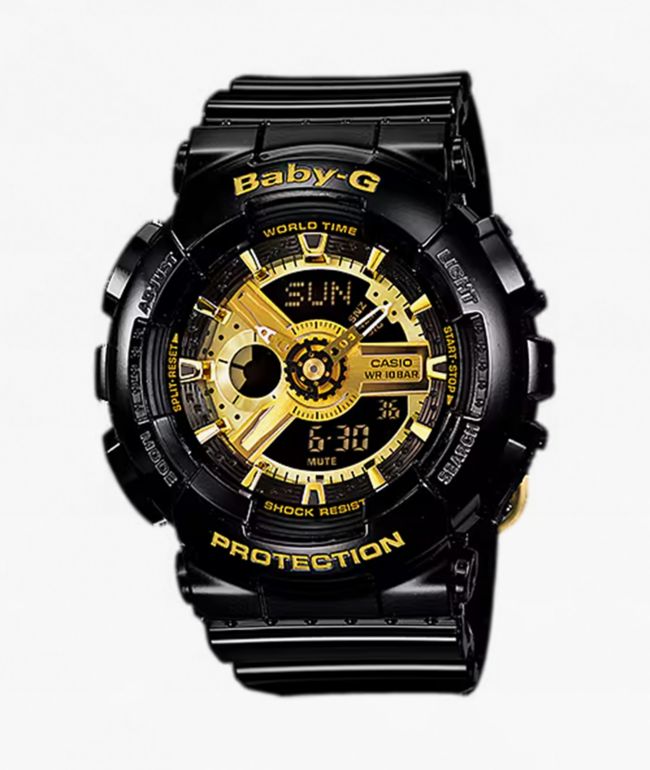 G-Shock Baby-G BA110-1A Black & Gold Analog & Digital Watch - G-Shock
