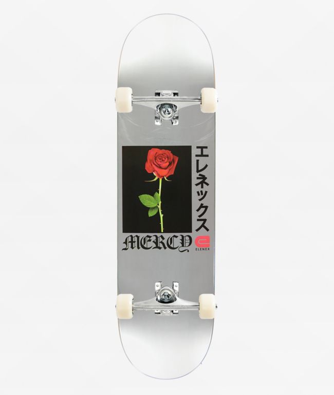 Elenex Mercy Rose Silver Foil 8.5" Assembled Skateboard Complete - Elenex