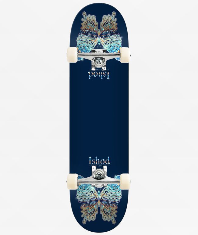 Real Ishod Mariposa Chrome Blue Twin 8.25" Assembled Skateboard Complete - Real Skateboards