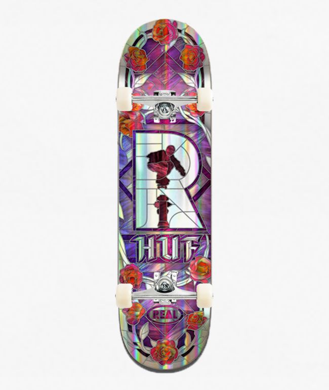 Real Hufnagel Holographic Cathedral 8.25" Assembled Skateboard Complete - Real Skateboards