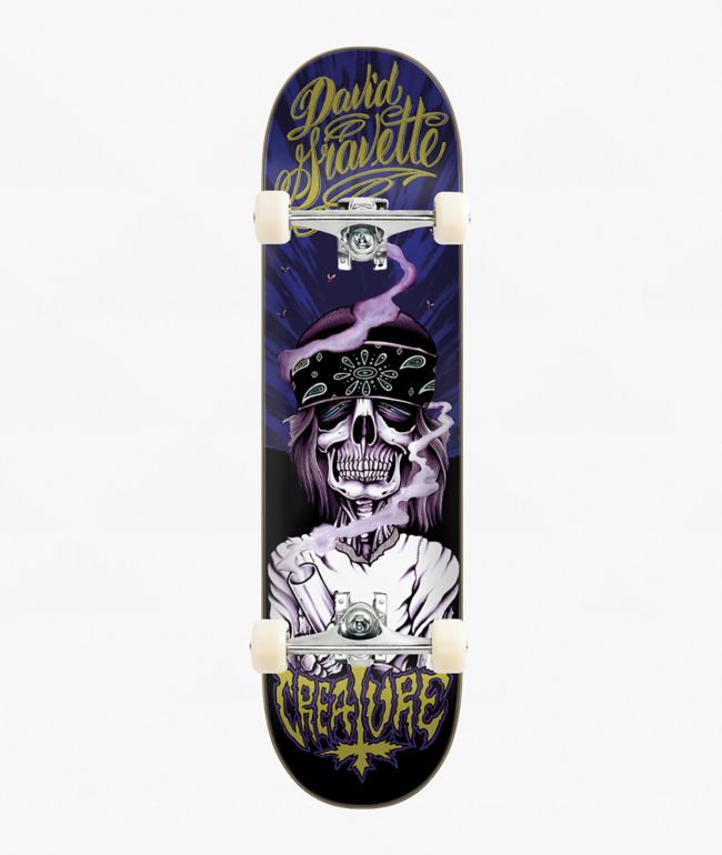 Creature Gravette Hippie Skull 8.3" Assembled Skateboard Complete - Creature