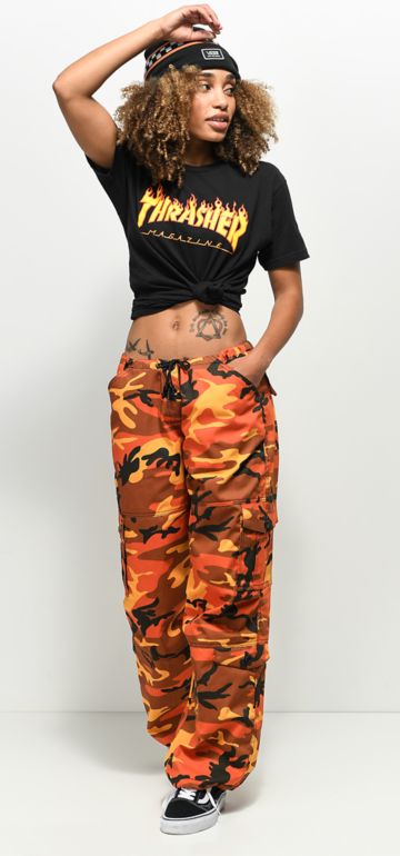 outfits with camo cargo pants