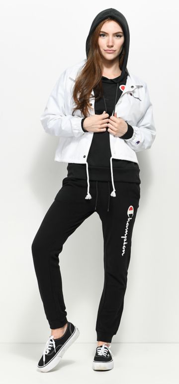 champion outfit with vans