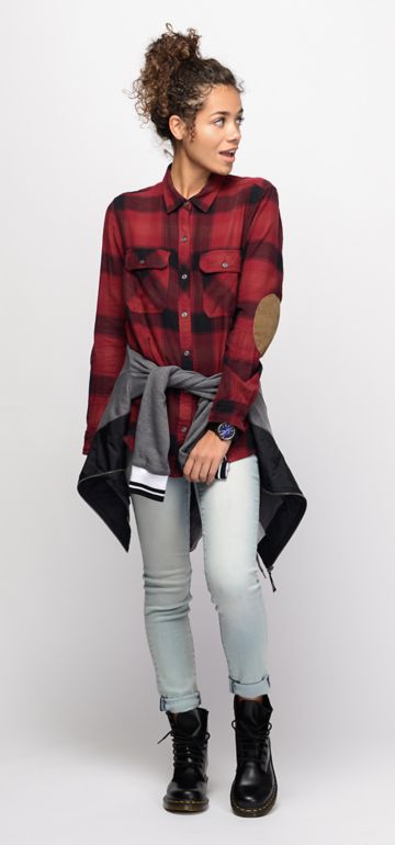 outfits with red flannel