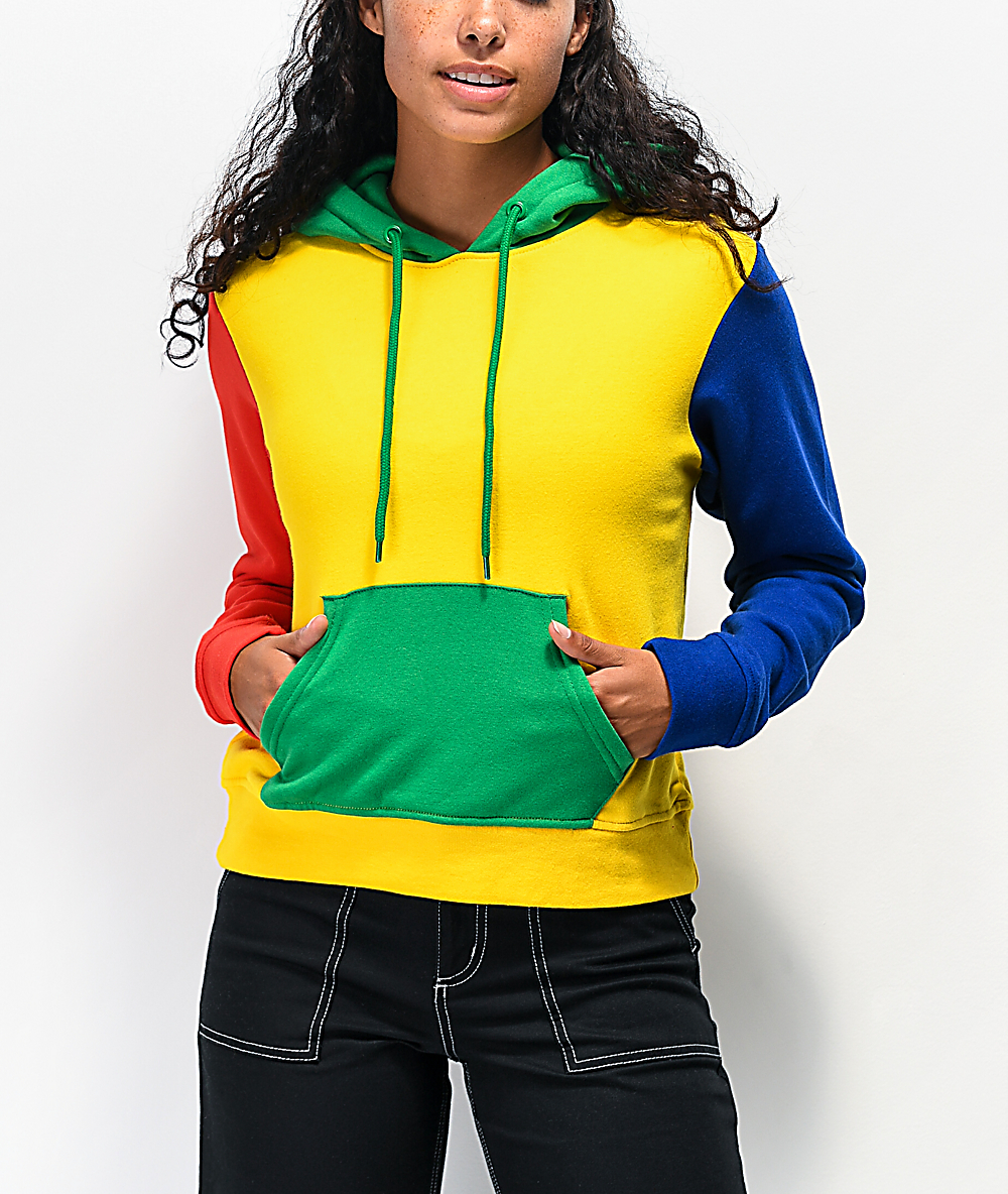 Red blue green yellow hoodie discount