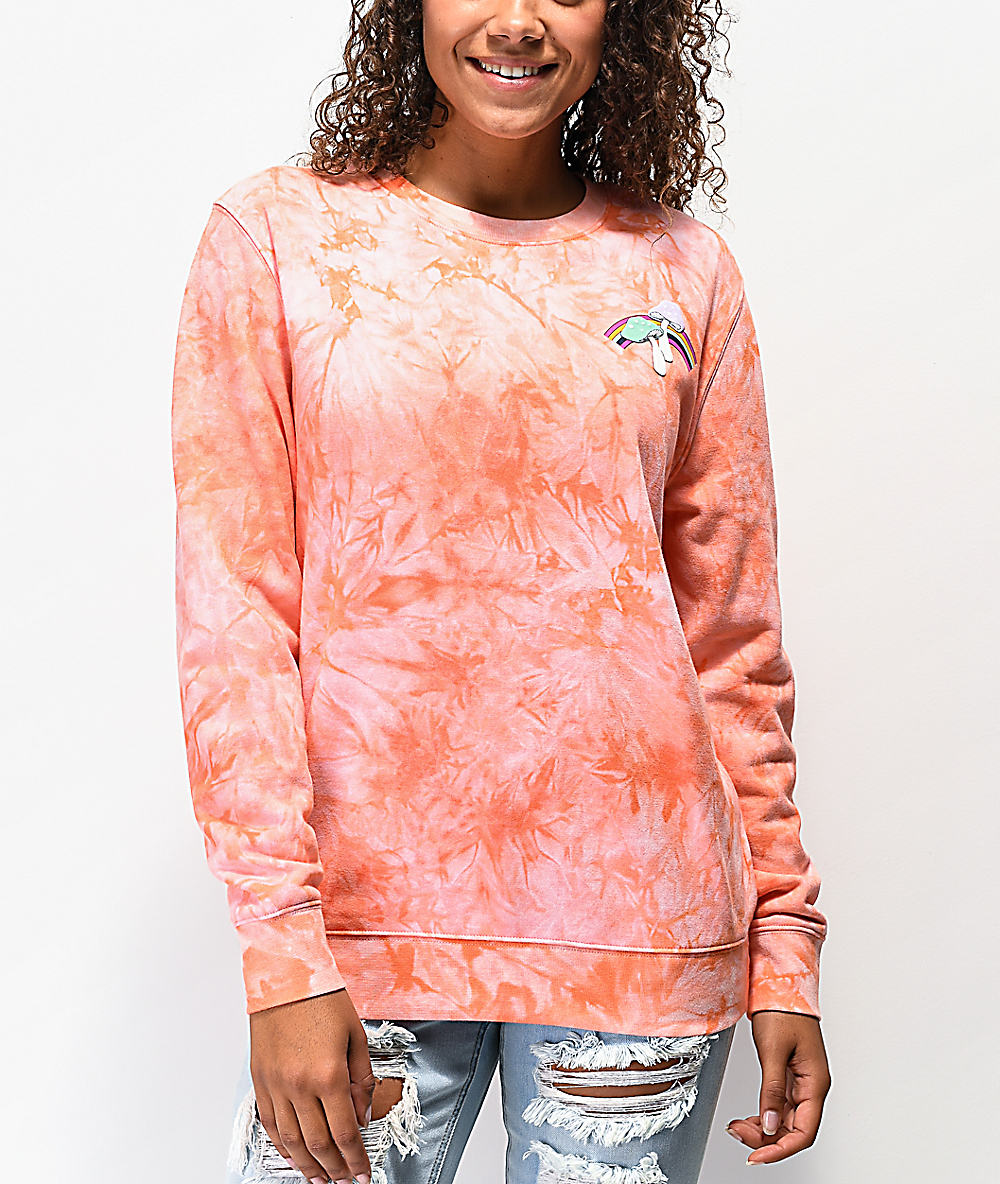 coral crewneck sweatshirt