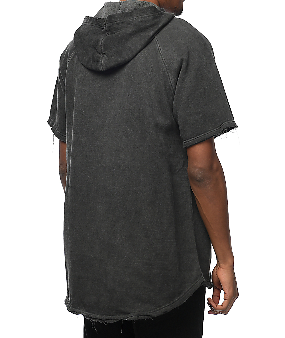 elongated short sleeve hoodie