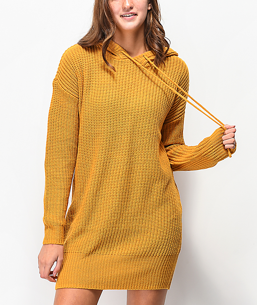 orange sweater dress