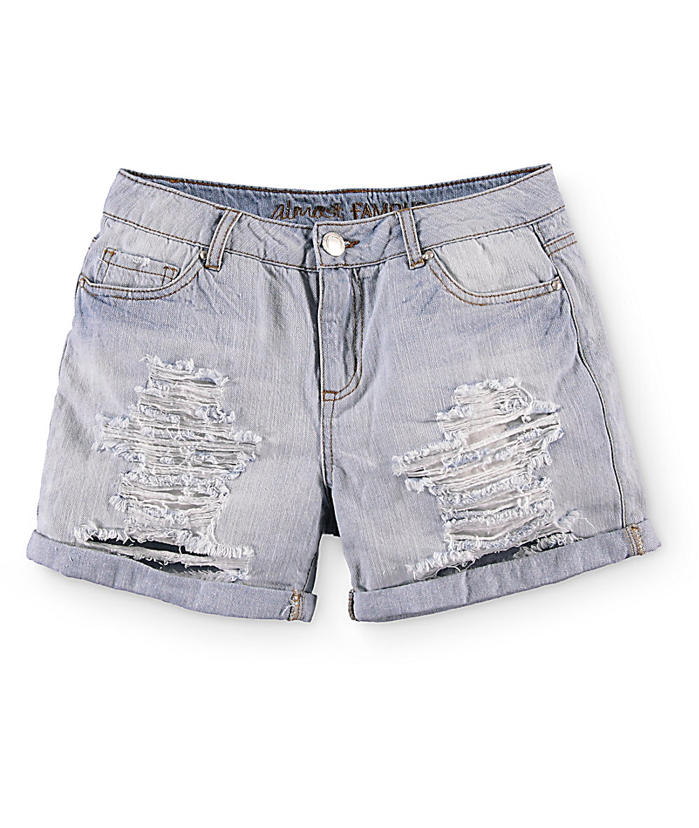 boyfriend fit denim shorts