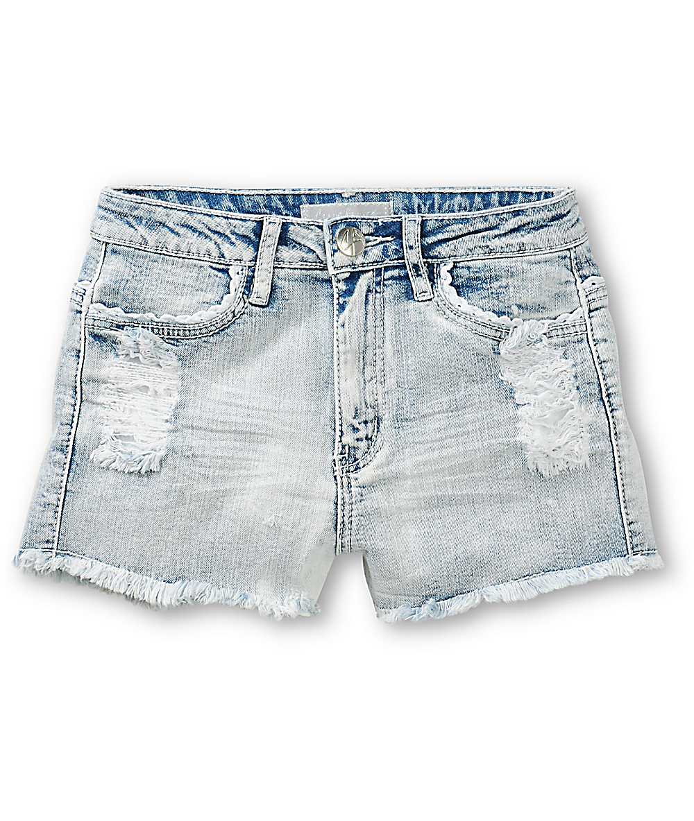 light wash jean shorts womens
