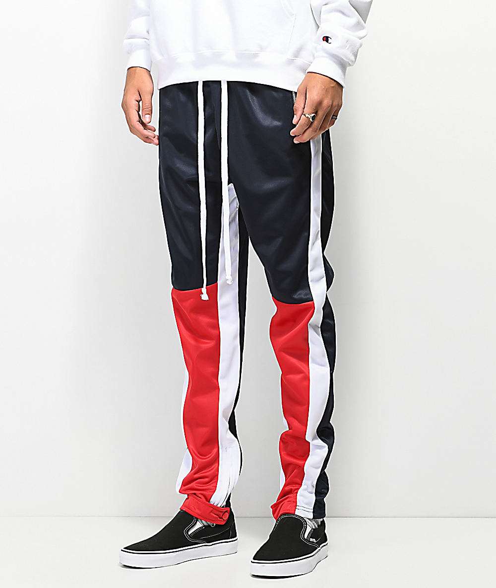 hem zipper colorblock track pants