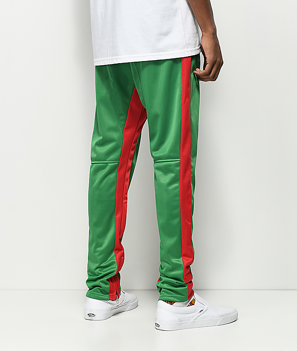 track pants green and red