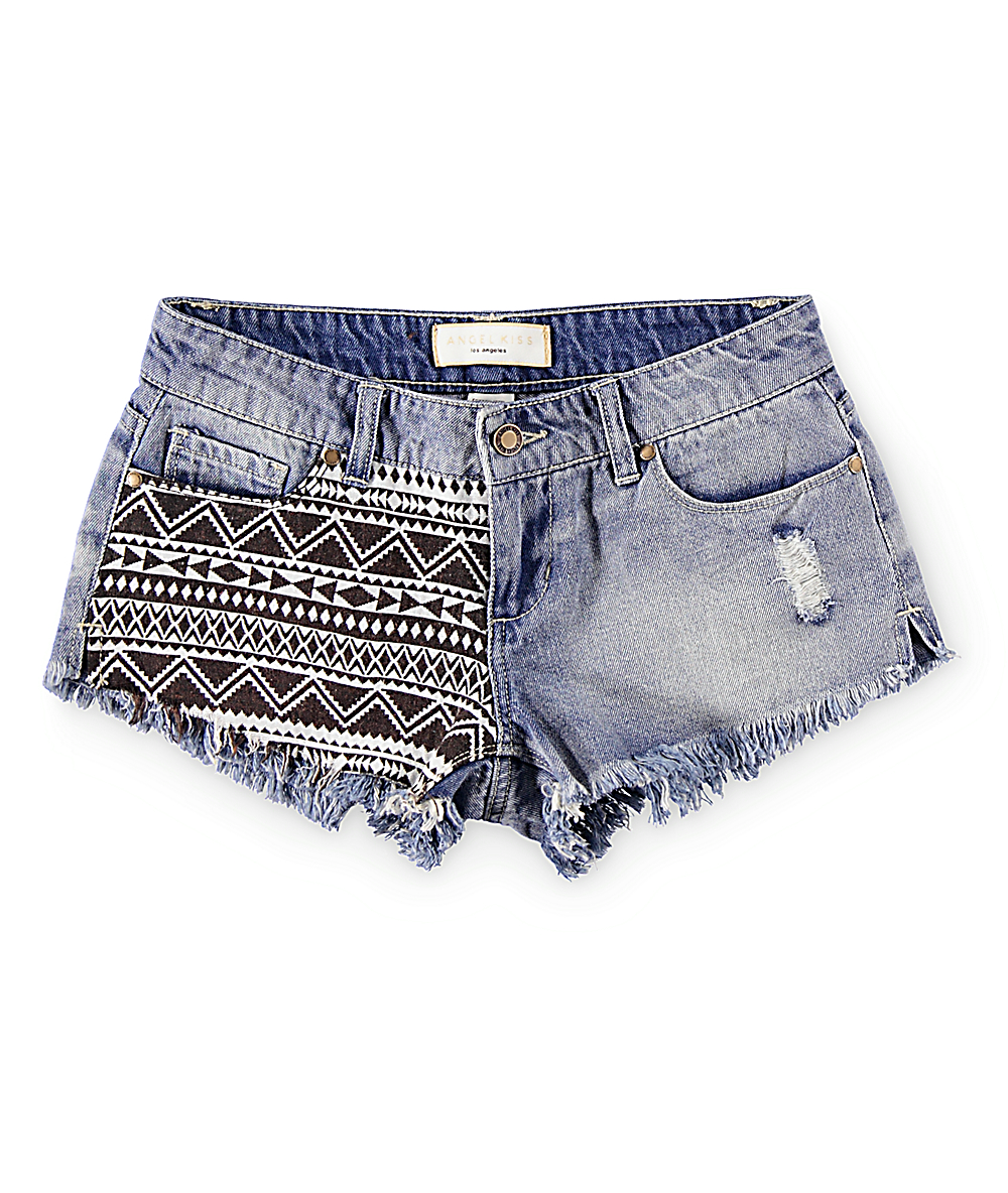 tribal jean shorts