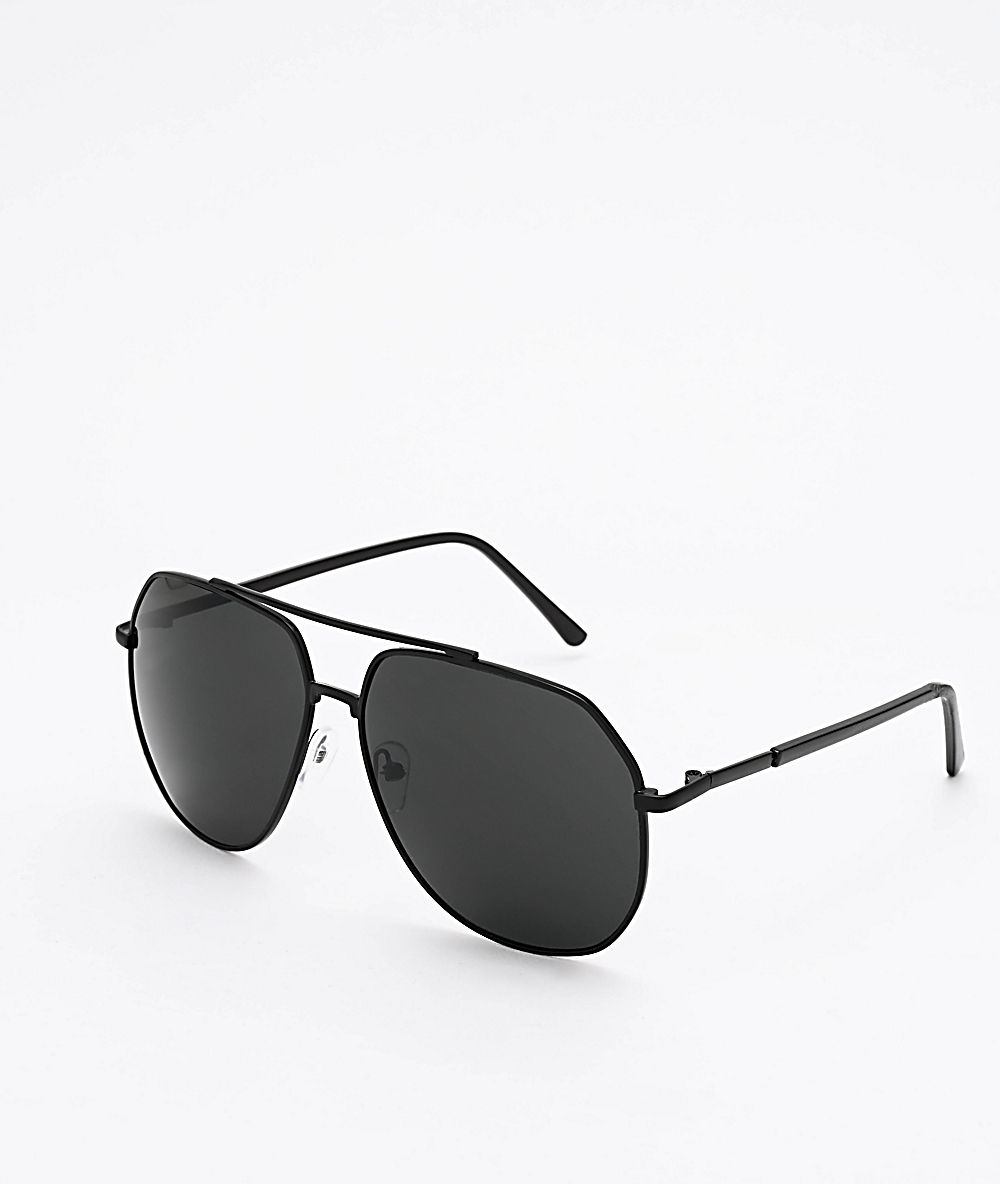 very dark aviator sunglasses