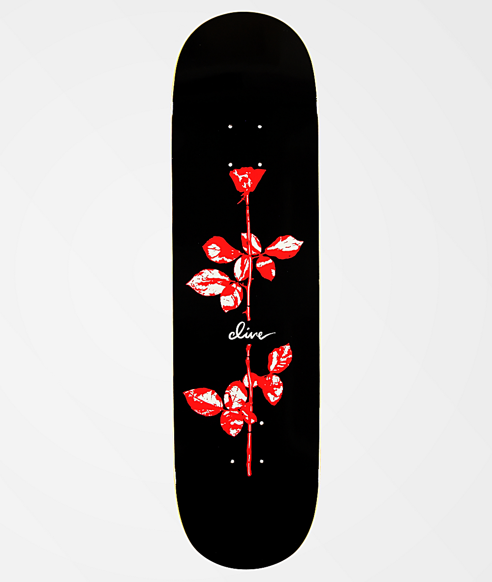 BIRDHOUSE SKATEBOARDS Rose Logo Skateboard Deck Black 8.25