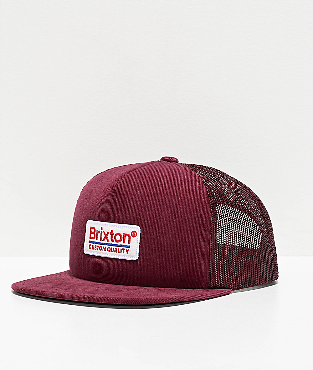 maroon trucker cap