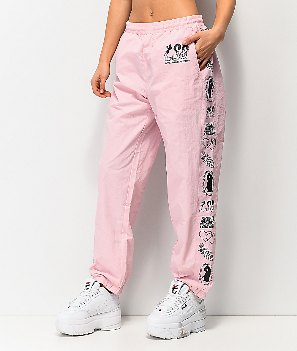 track pants pink